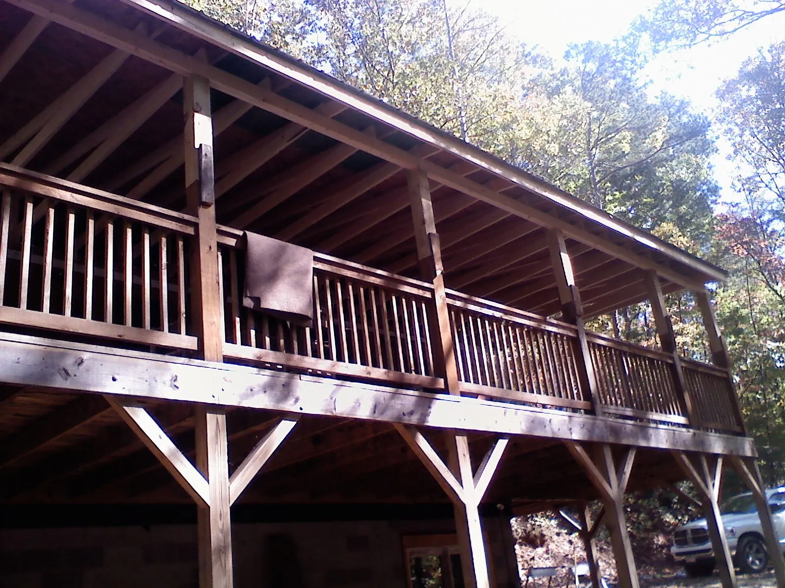 Timber framing under a new elevated porch and deck — Roof Leak Repair in Monarch by Roofing Brothers